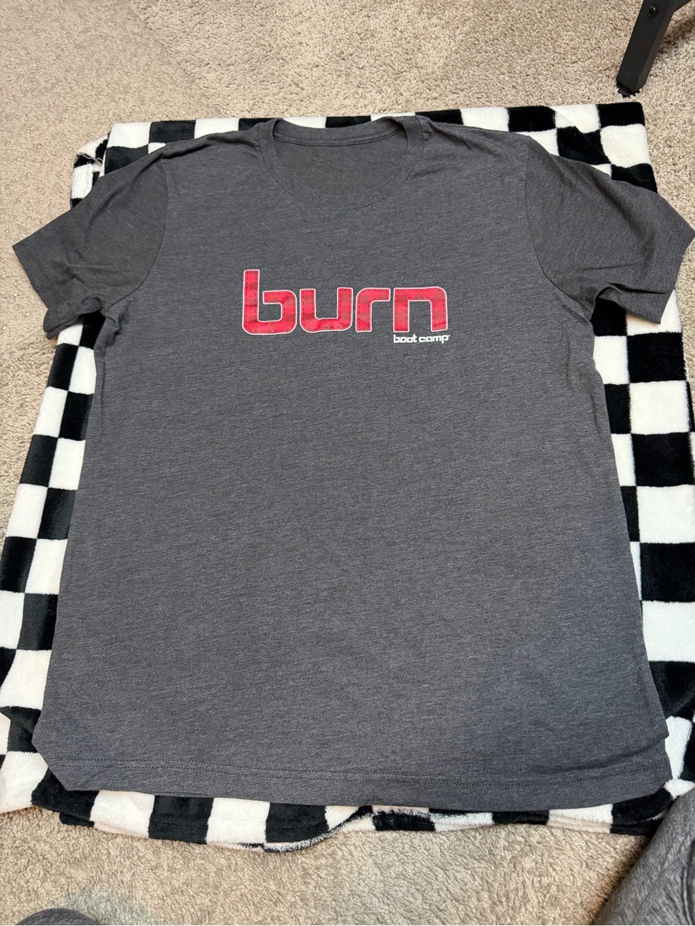Burn Boot Camp Plaid/Gray Logo Tee